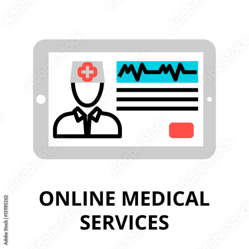 Concept of online medical services icon