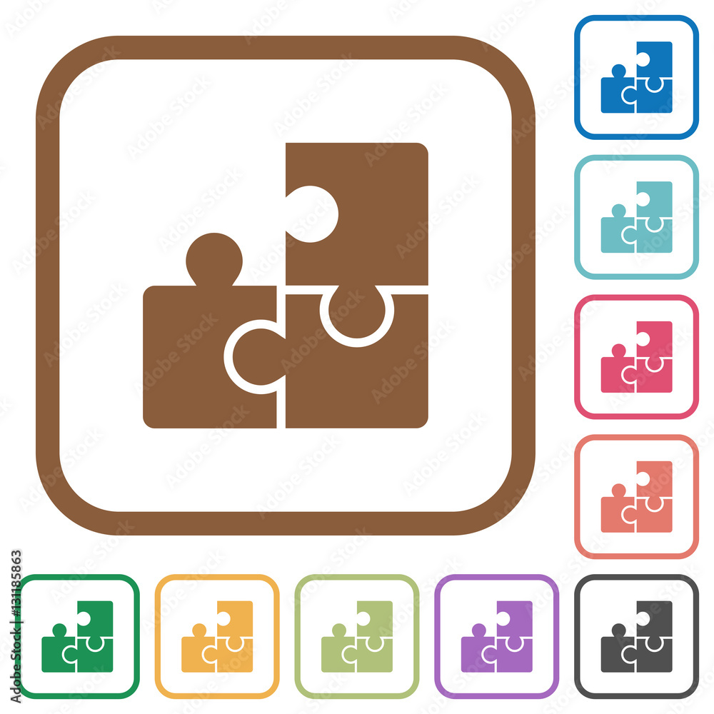 Puzzles simple icons Puzzles simple icons