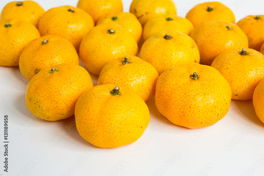Group of mandarin orange (Citrus reticulata) on white background Group of mandarin orange (Citrus reticulata) on white background