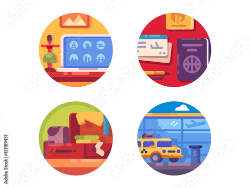 Travel concept icon set