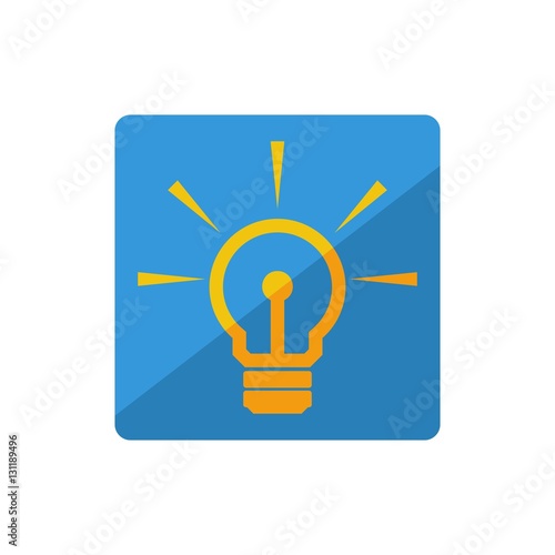 Light bulb flat icon vector