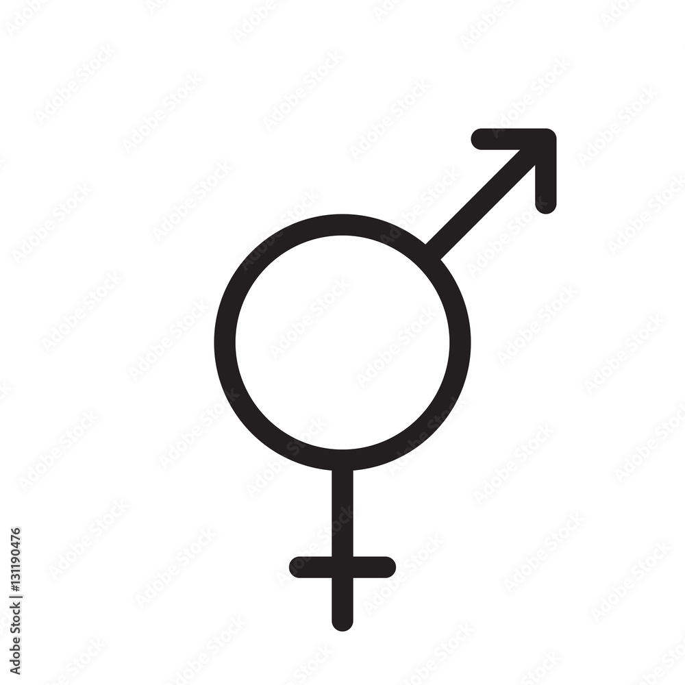 Intergender symbol. line icon, outline vector logo illustration, linear pictogram isolated on white Intergender symbol. line icon, outline vector logo illustration, linear pictogram isolated on white