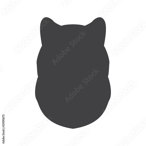 Black silhouette of dog head on a white background. Vector illustration