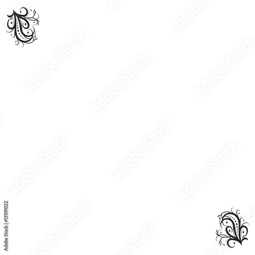 angular art vintage decoration element isolated on white background for design postcard booklet menu text vector