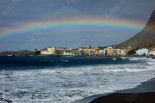 Rainbow over Valle Gran Rey, La Gomera, Canary Islands, Spain photo