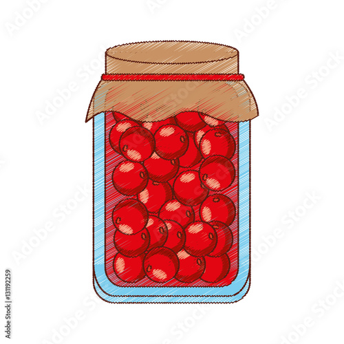 Canned fruit preserves product vector illustration design