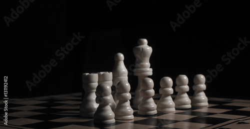 chess pieces on the Board