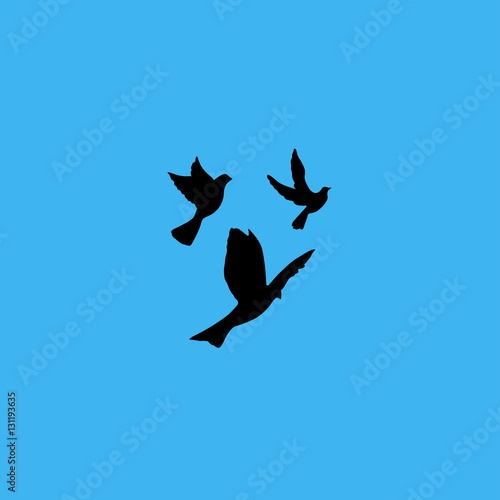 birds icon. flat design