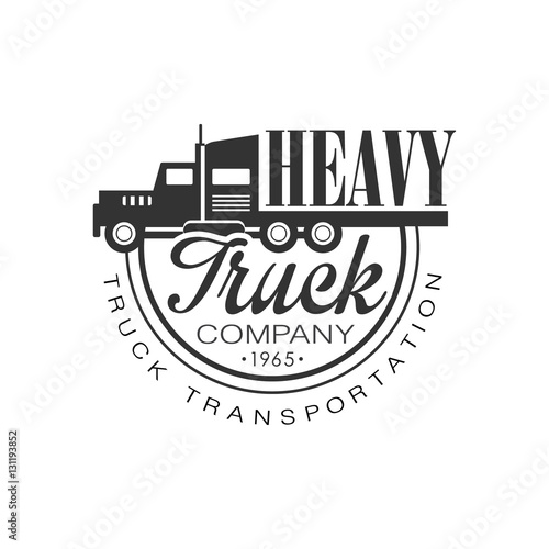 Premium Heavy Trucks Company Club Logo Black And White Design Template