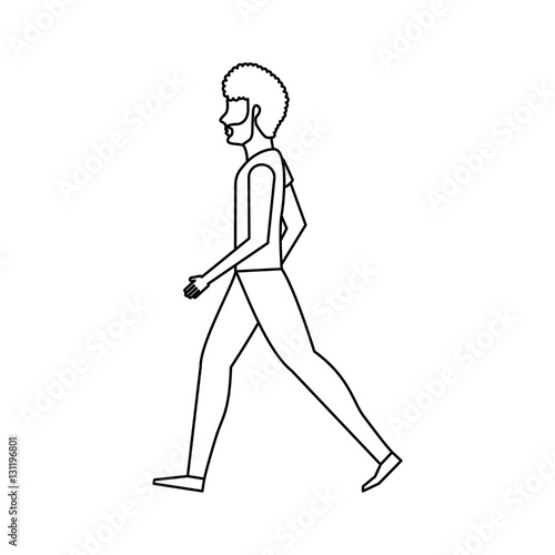 Fototapeta Naklejka Na Ścianę i Meble -  person walking isolated icon vector illustration design
