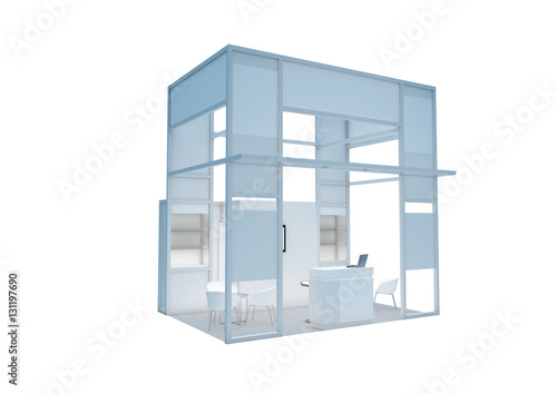 Trade show booth. 3d render isolated on white background
