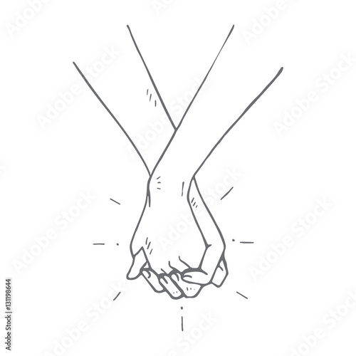 Obraz na plátně People holding hands concept, vector illustration