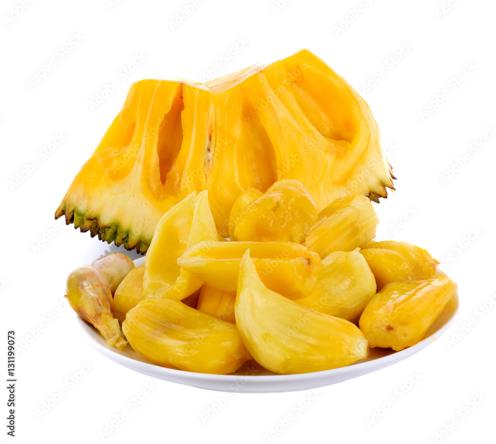 Ripe Jackfruit isolated on white background Ripe Jackfruit isolated on white background