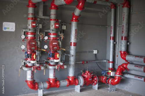 Heating system's cooper pipes with ball valves