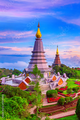 Landmark pagoda in doi Inthanon national park at Chiang mai, Tha © tawatchai1990