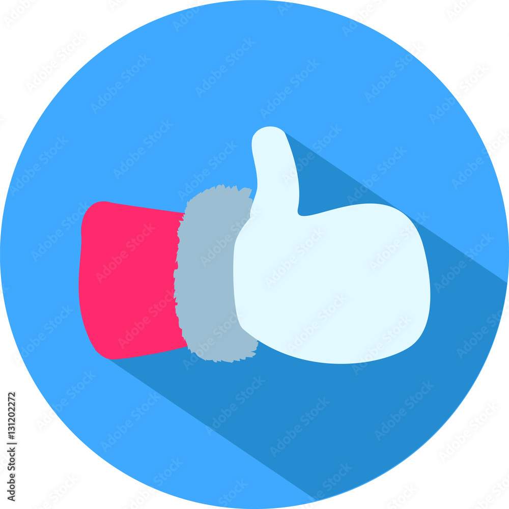 Santa thumb hand on blue background vector illustration Santa thumb hand on blue background vector illustration