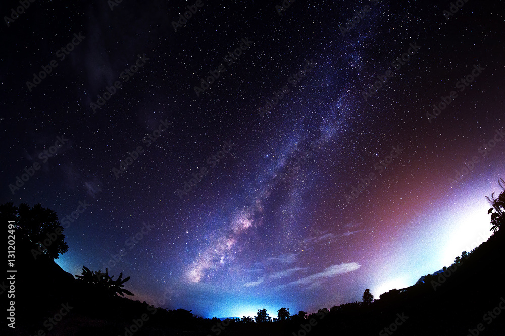 Milky Way Galaxy at Night.