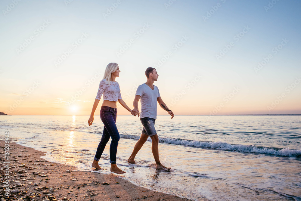 loving couple on the beach