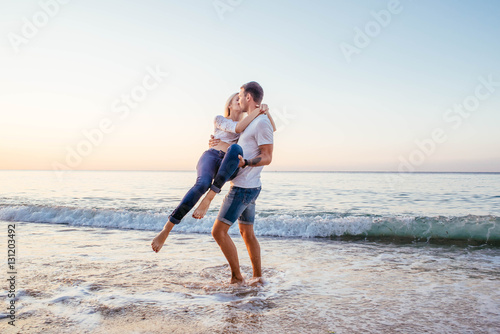 loving couple on the beach