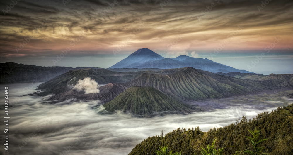 Twilight in Bromo Volcano