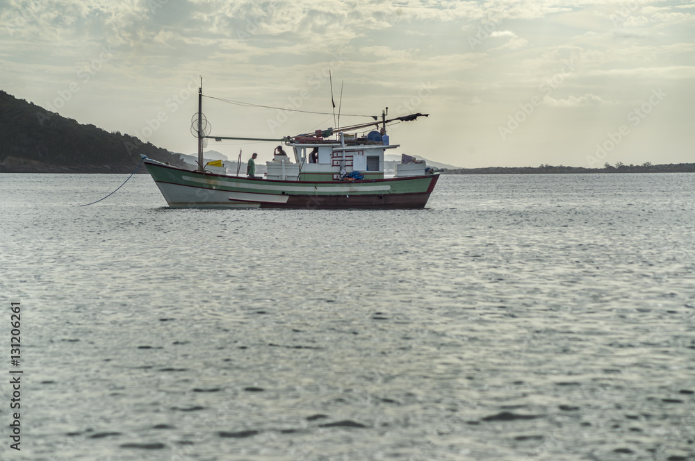 fishing boat anchored