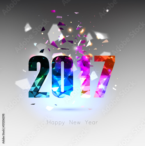 happy new year 2017 , greeting card for 2017