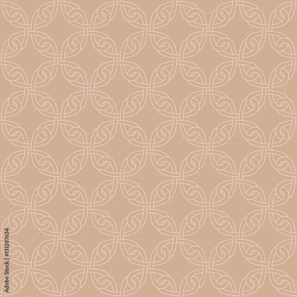 Neutral Seamless Celtic Knotwork Pattern in pale dogwood color. Neutral Seamless Celtic Knotwork Pattern in pale dogwood color.