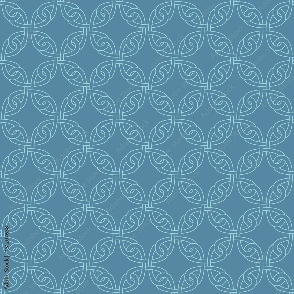 Neutral Seamless Celtic Knotwork Pattern in Niagara color