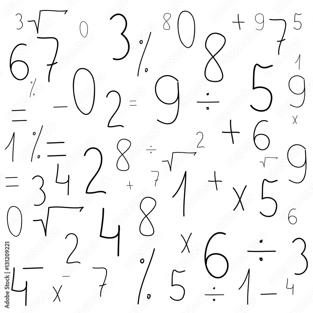 numbers and symbols. mathematics . business. random scatter . vector illustration