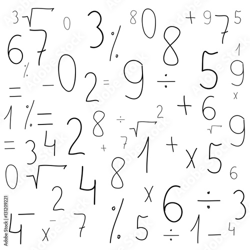 numbers and symbols. mathematics . business. random scatter . vector illustration