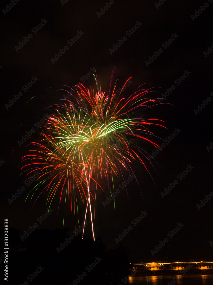 Beautiful firework display for celebration. Beautiful firework display for celebration.