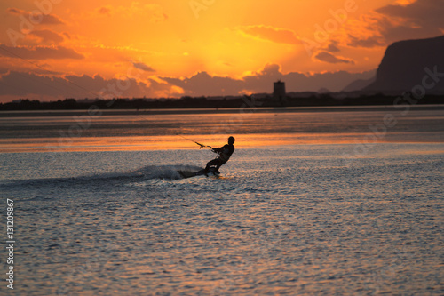 Kiteboarder Sunset over Marsala