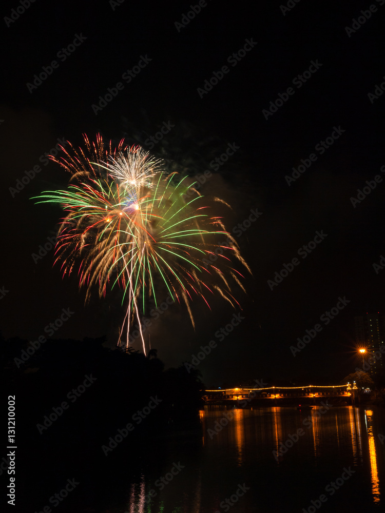 Beautiful firework display for celebration.