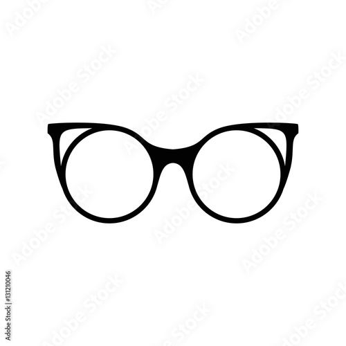 Retro glasses. Sunglasses black silhouettes. Eye glasses icon. Vector illustration.