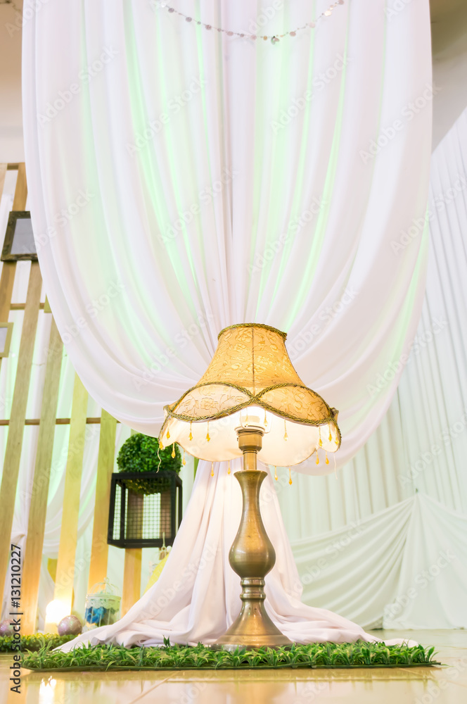 Lamp decoration setting close up Lamp decoration setting close up