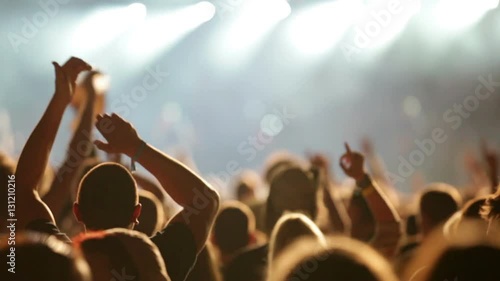 Footage of a crowd making party at a rock concert