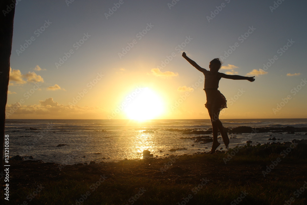 Fototapeta premium Silhouette sur la plage