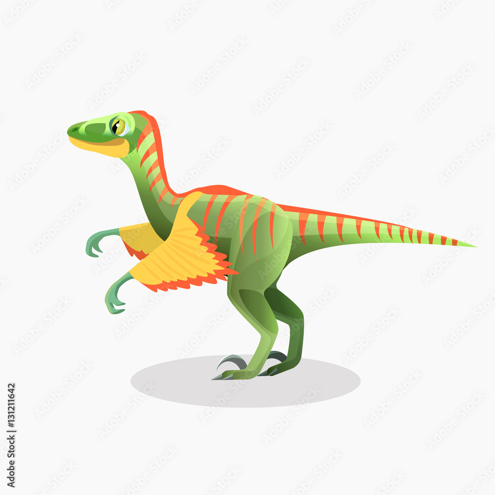 Fototapeta premium Lesothosaurus isolated cartoon vector. Monster, prehistoric animal.