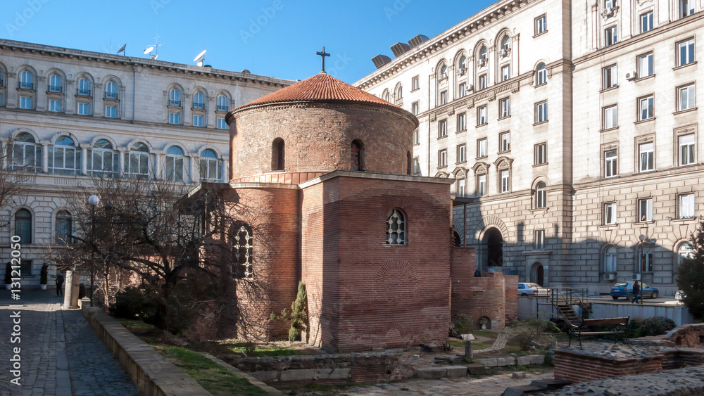 The 4th century St. George Rotunda, behind some remains of Serdica, Sofia, Bulgaria The 4th century St. George Rotunda, behind some remains of Serdica, Sofia, Bulgaria