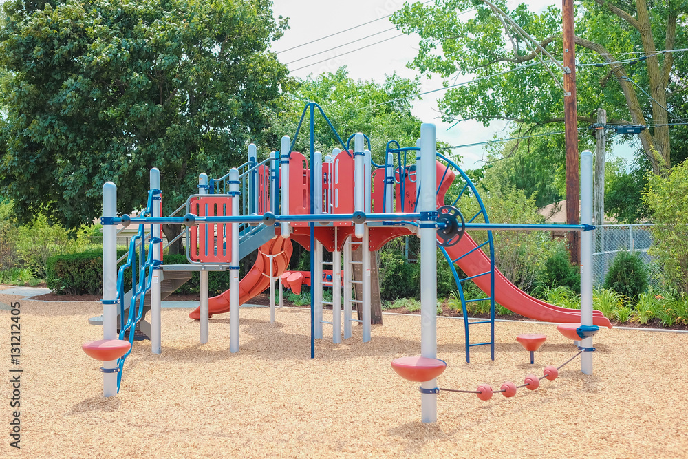 Playground on yard in the park