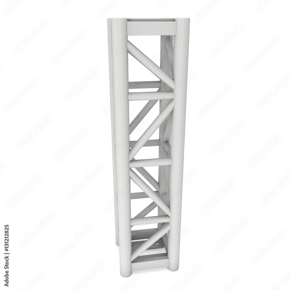 Steel truss girder element. 3d render isolated on white Steel truss girder element. 3d render isolated on white