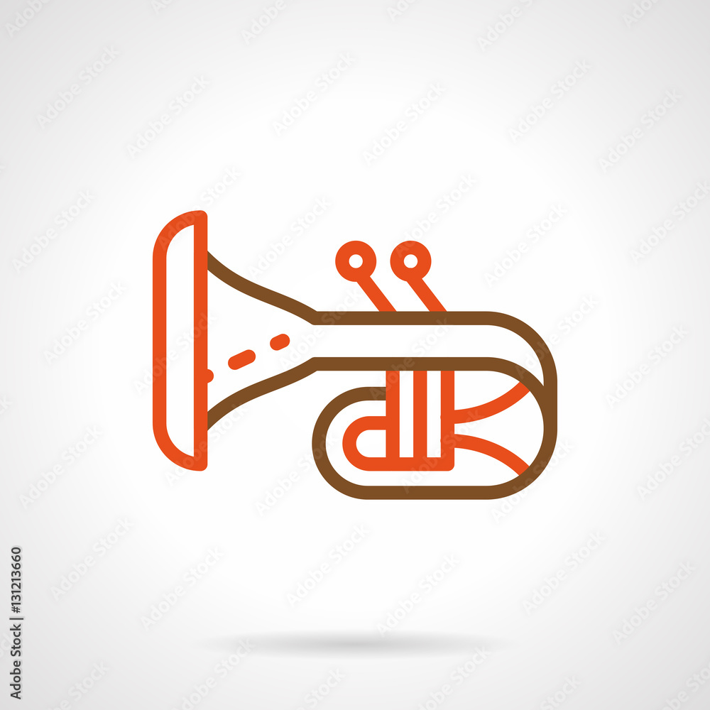 Bugle simple color line vector icon Stock Vector Adobe Stock