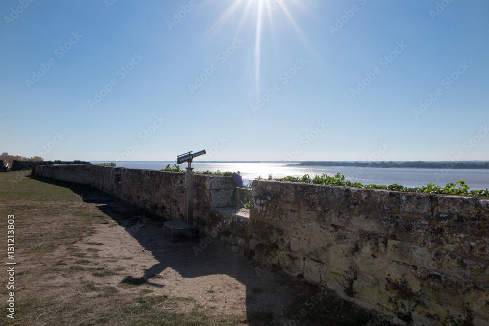Fototapeta premium a telescope for tourist people for looking beach and sea in vacation