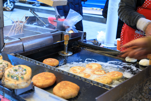 Korean street food, Seeds hotteok at BIFF Square in Busan photo