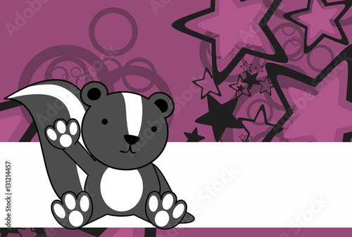 sweet baby skunk cartoon background in vector format very easy to edit