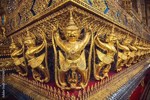 Golden garuda sculpture at Royal Palace, Bangkok,Thailand.