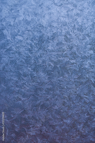 Glass covered with frost, closeup