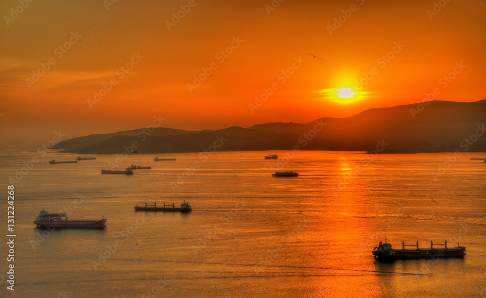 Sunset over the Bay of Gibraltar