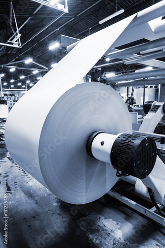 paper in a modern printing house