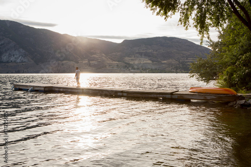 Man on pier, Penticton, Canada